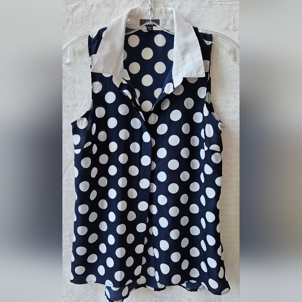 Jacob Blue and White Buttoned Blouse